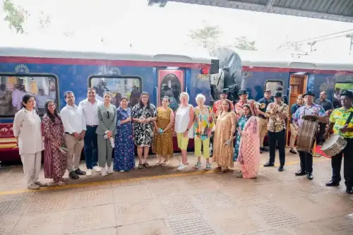 The prestigious Deccan odyssey  pulled into Karmali Railway Station held on 27 September 2024