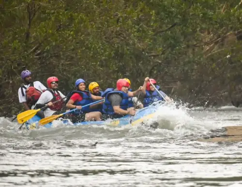 Hon Ble Tourism Minister Shri Rohan A Khaunte Took Part In White Water Rafting On The Mhadei River Promoting Goa's Hinterlands And Fostering Sustainable Tourism At Valpoi Sattari